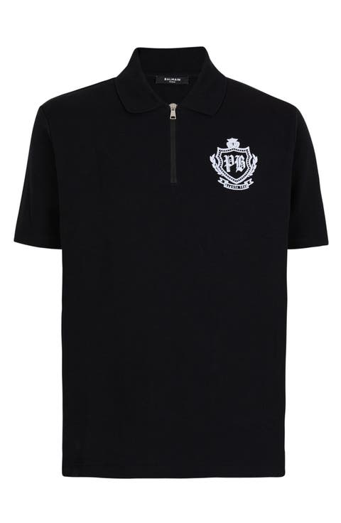 Short-sleeved College Emblem polo