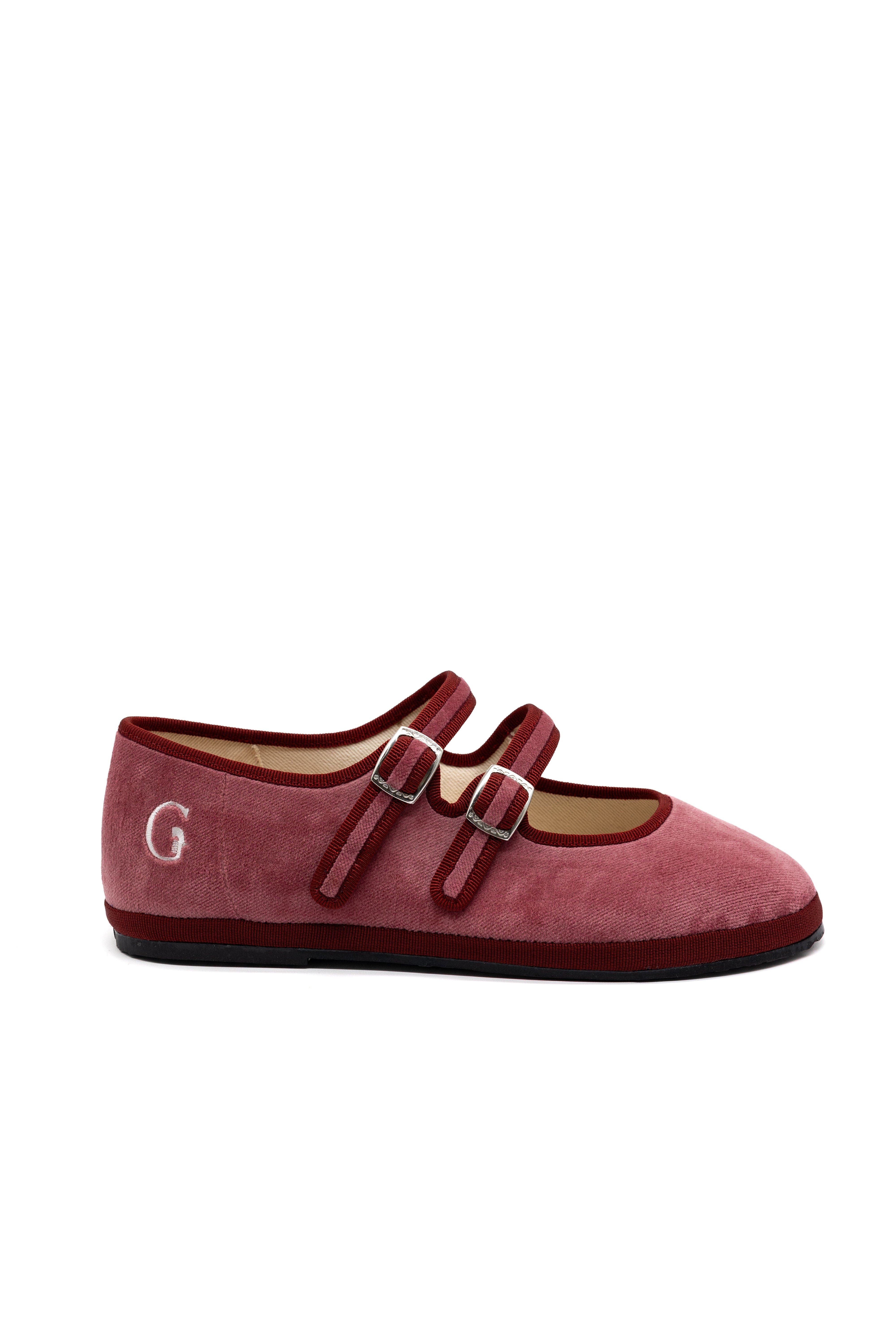 Gondolina Shoes Petal Double Strap Mary Jane Flats, Main, color, Rosé Wine