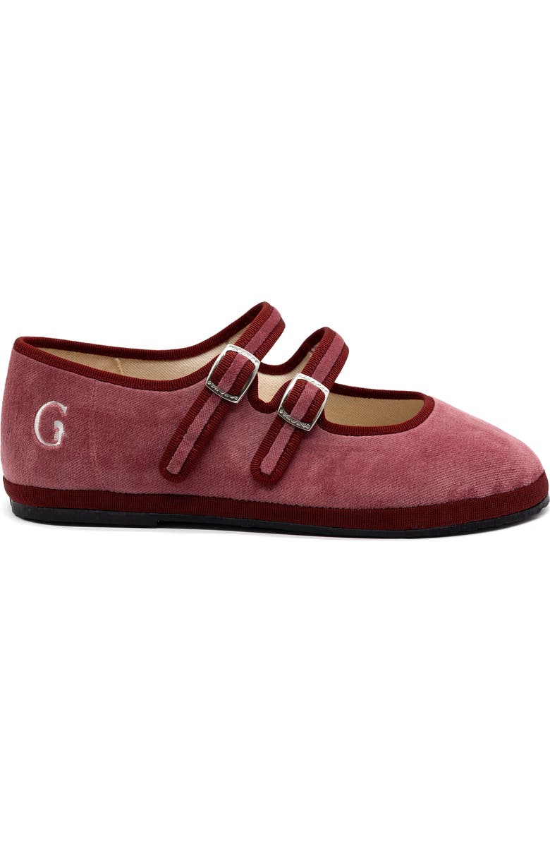 Gondolina Shoes Petal Double Strap Mary Jane Flats, Main, color, Rosé Wine