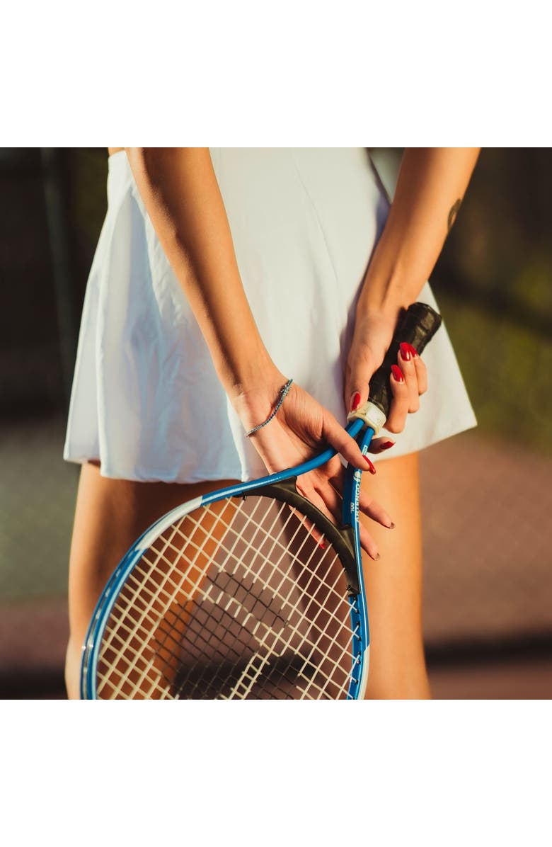 Spero London Sterling Silver Blue Gradient Fine Tennis Bracelet, Alternate, color, Silver