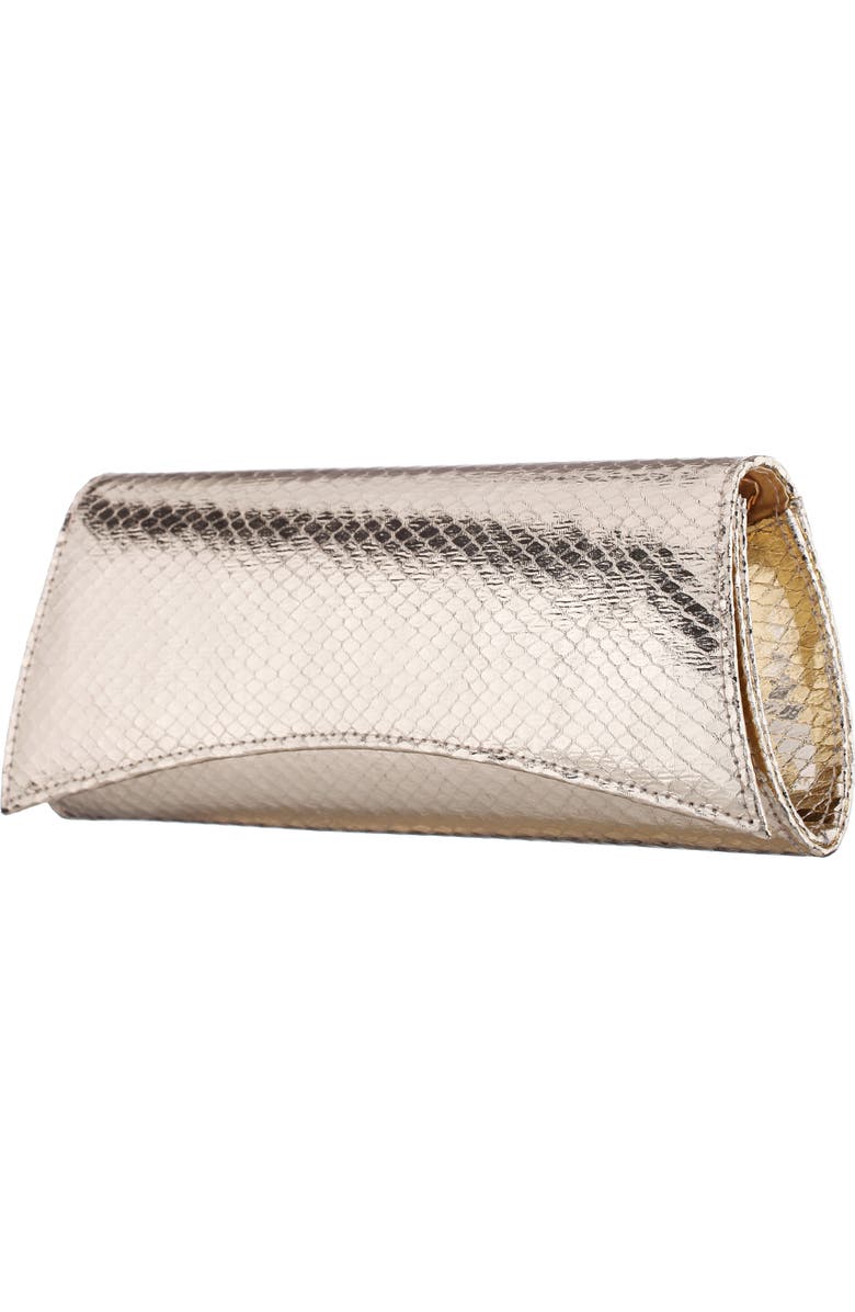 Nina Kallie Embossed Metallic Clutch, Alternate, color, Platino