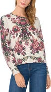 Vince Camuto Print Crewneck Sweater