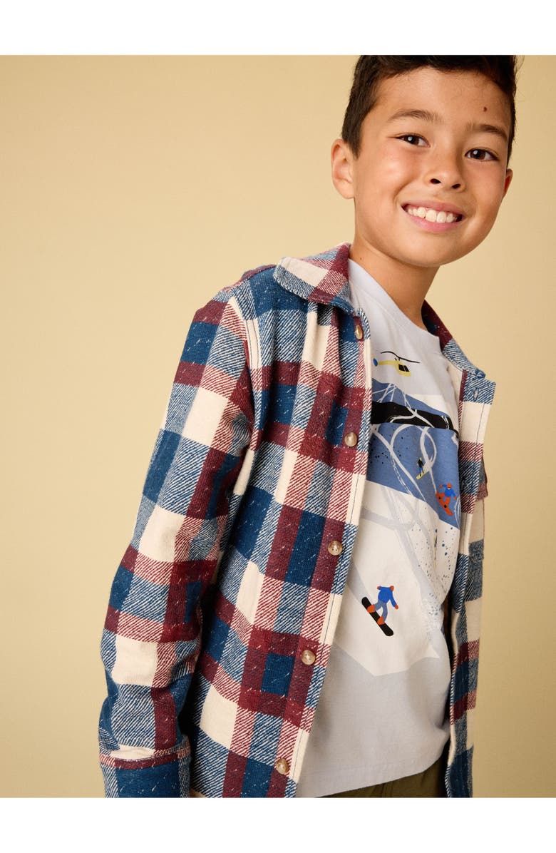 Tea Collection Knit Shacket, Alternate, color, Cappadocia Plaid