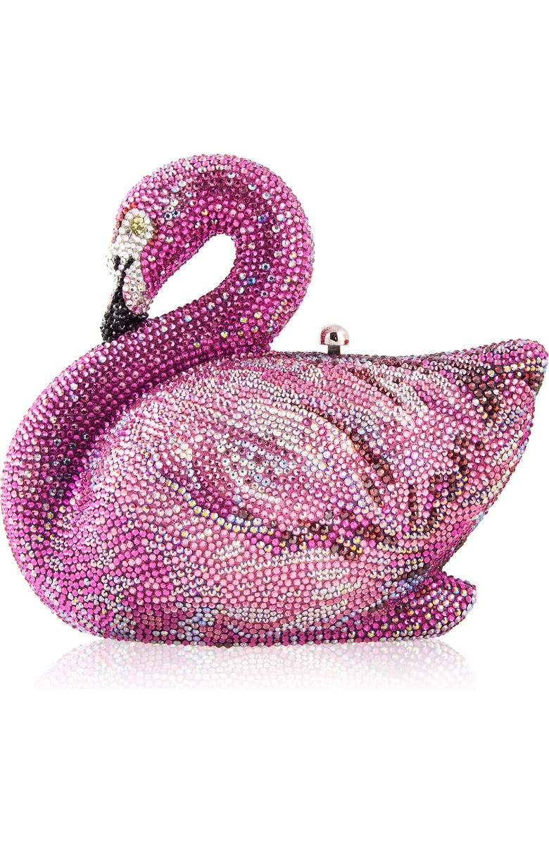 Judith Leiber Flamingo Clutch, Main, color, Silver Rose Multi