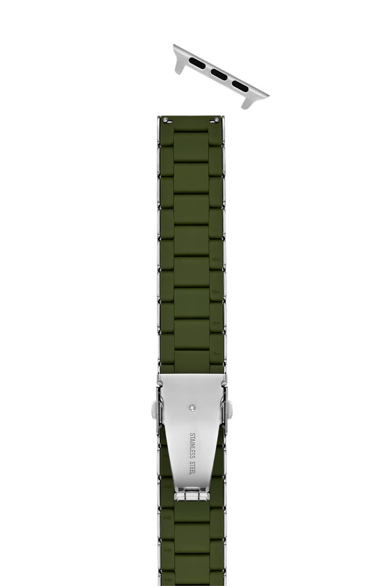 MICHELE Silicone Apple Watch<sup>®</sup> Watchband, Alternate, color, Dark Green /Silver
