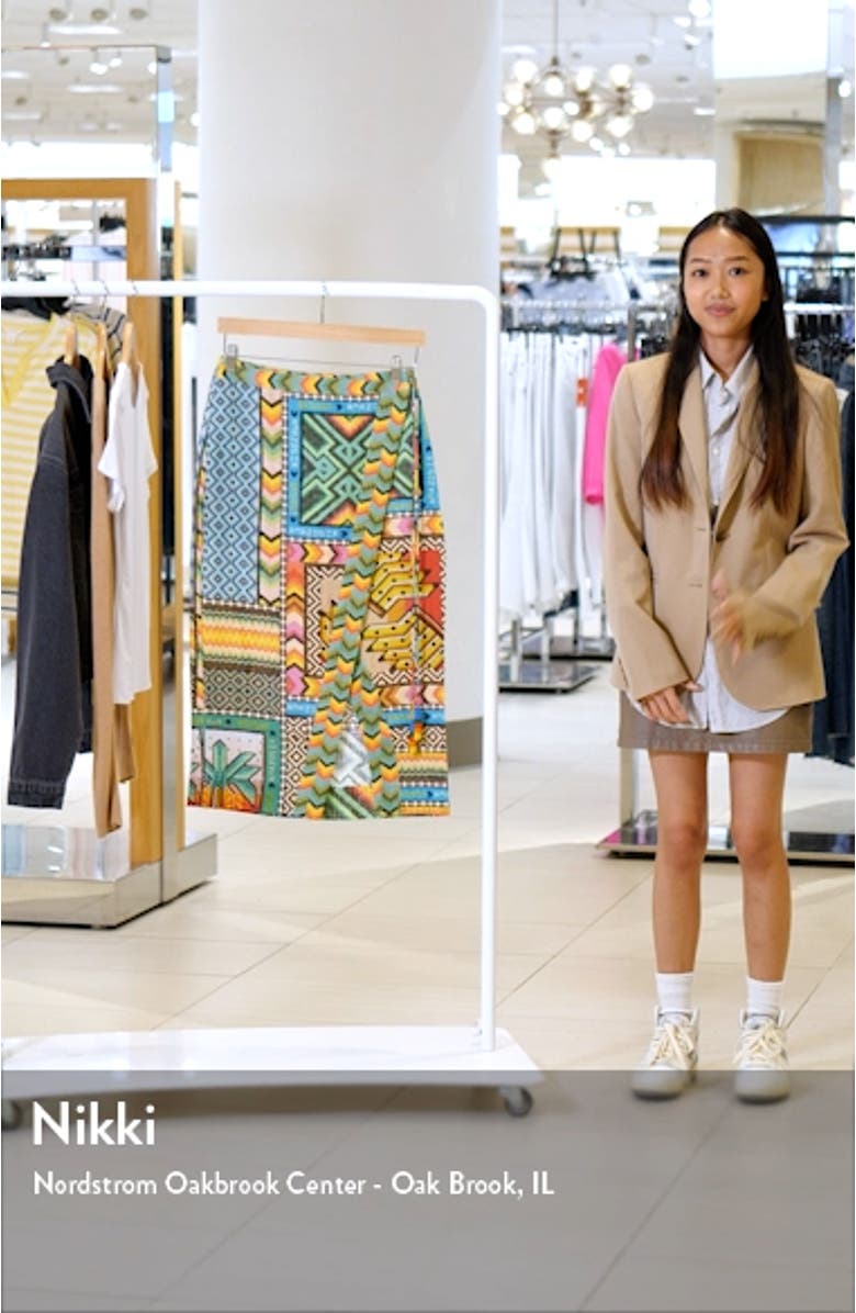 Mix Scarf Print Linen Wrap Skirt, sales video thumbnail