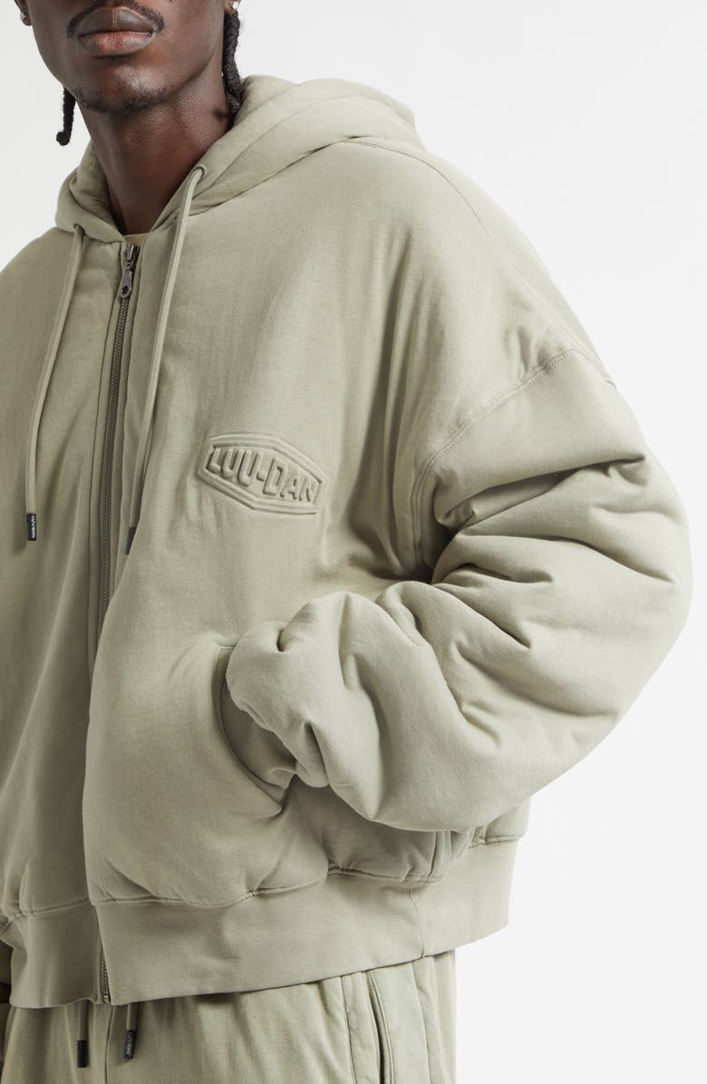 LU'U DAN Wadded Cotton Hoodie, Alternate, color, Vetiver