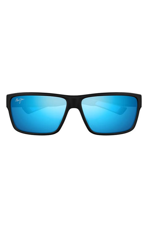 Blue Hawaii Uila AF 62mm Polarized Oversize Rectangular Sunglasses