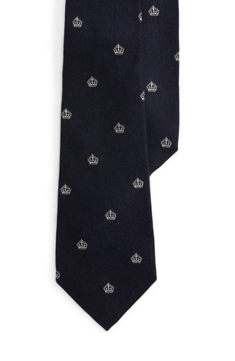 Standard Crown Club Embroidered Silk & Cashmere Tie