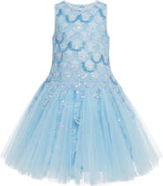 Mia Belle Girls Charming Mermaid Sequin Tulle Dress