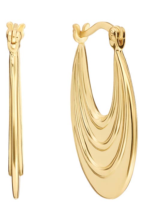 Long Textured Hoop Earrings
