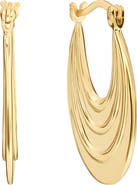 ATHRA LUXE Long Textured Hoop Earrings