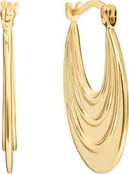 ATHRA LUXE Long Textured Hoop Earrings