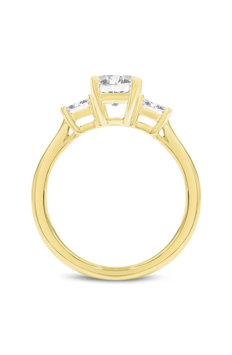 LuvMyJewelry Ophelia 14K Yellow Gold Emerald Cut & Baguette Lab Grown Diamond Three Stone Engagement Ring - 1.7 ctw, Alternate, color, 