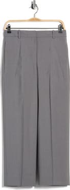 Theory High Waist Wool Blend Crop Straight Leg Pants