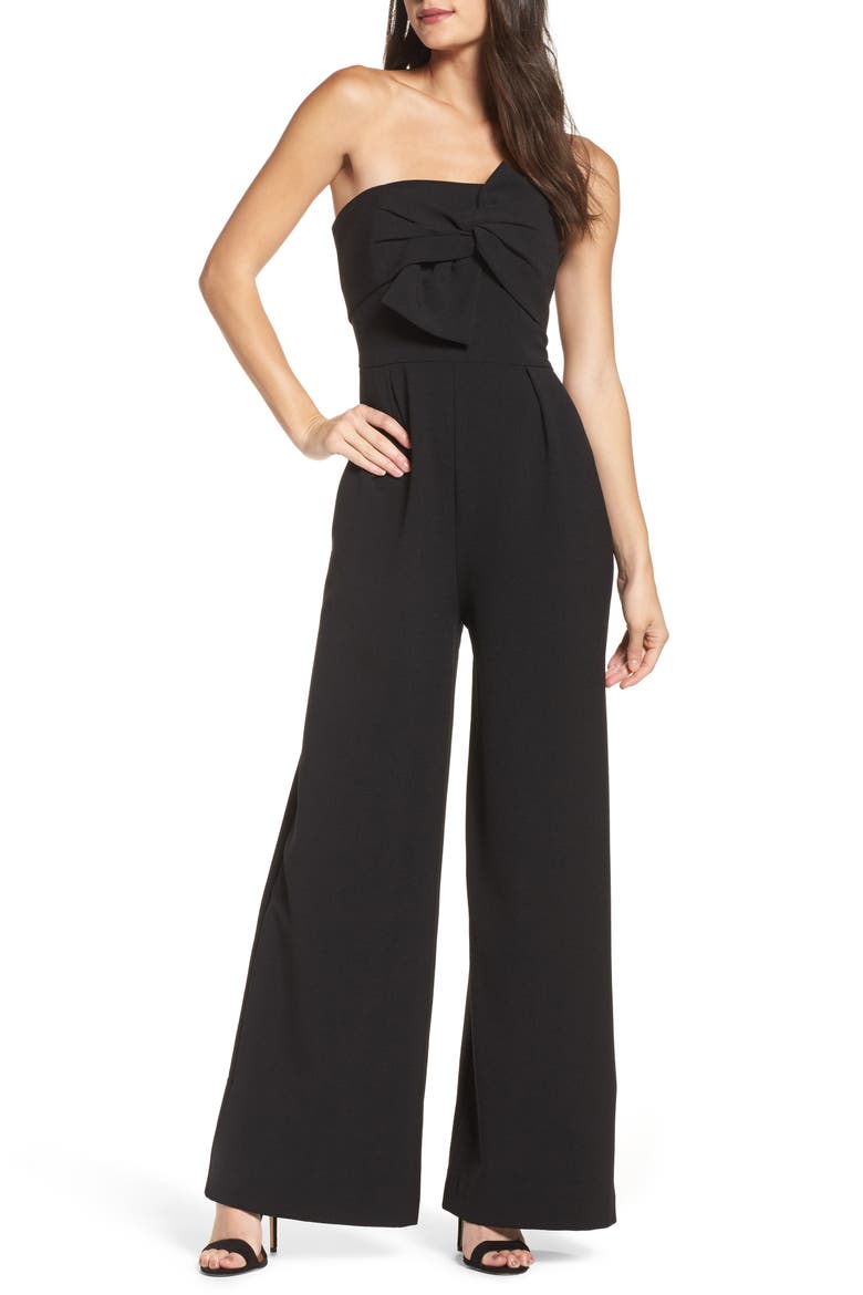 Strapless Jumpsuit, Main, color, BLACK