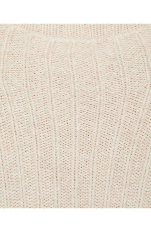 Shop Mango Oversize Rib Sweater In Ecru