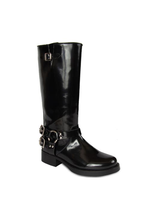 【ACLENT】Round buckle long boots aclent Round buckle long boots