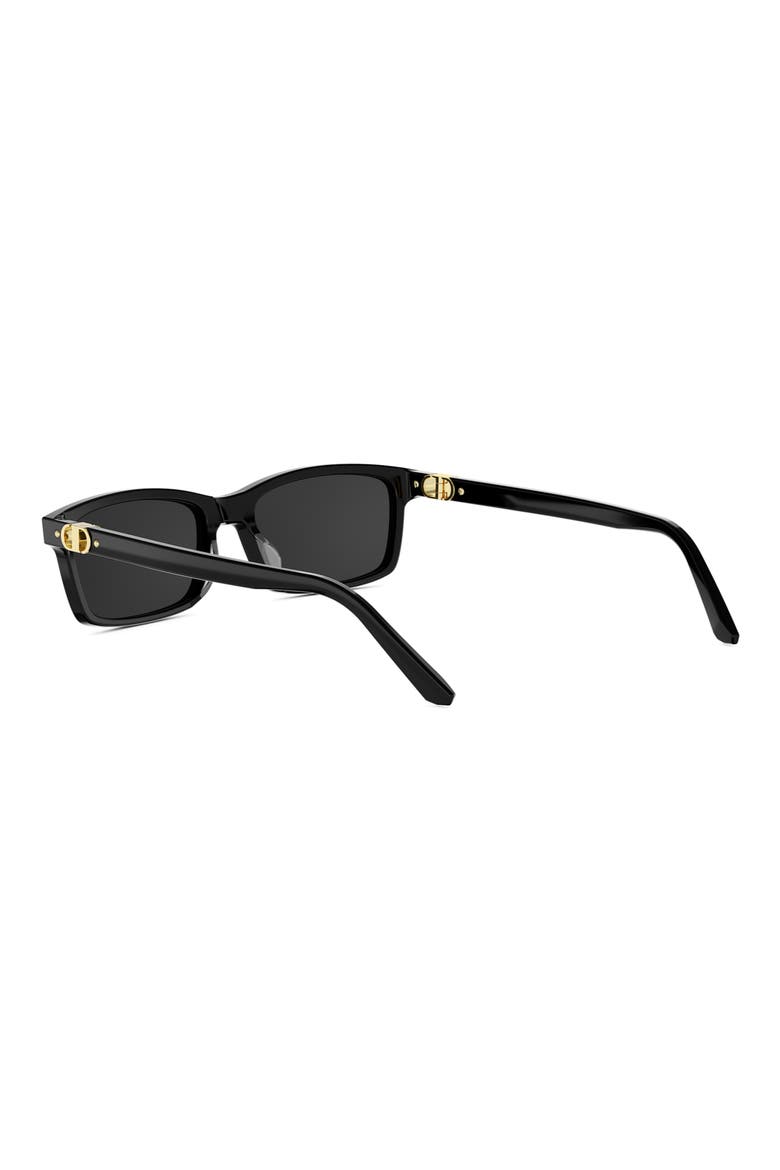 Petit CD S1I 54mm Rectangular Sunglasses, Alternate, color, SHINY BLACK / SMOKE