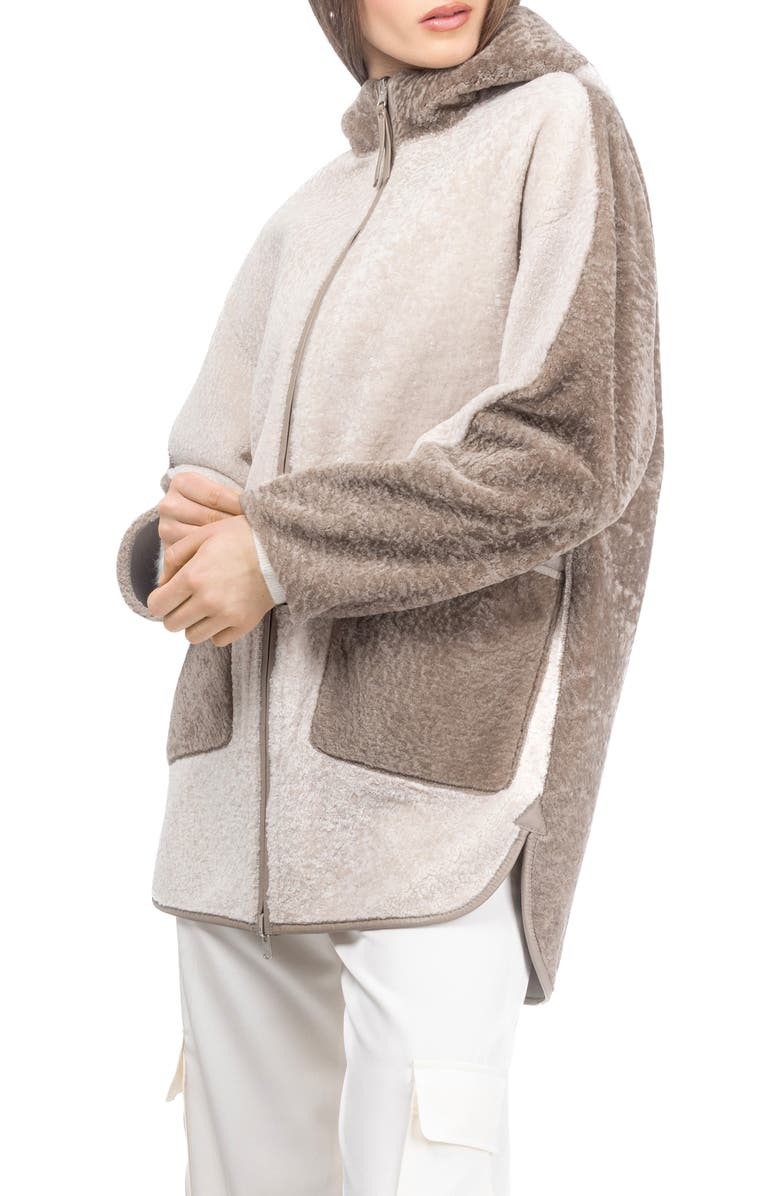 GORSKI Textured Genuine Shearling Parka, Alternate, color, Beige/Taupe