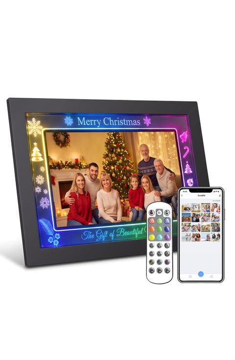 10.1 Inch IPS Touch Screen RGB Light WiFi Digital Photo Frame 16GB Storage Christmas Gift