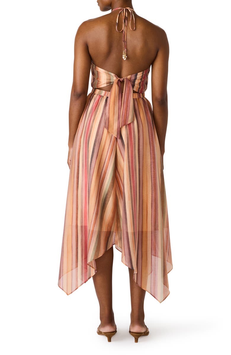 Steve Madden Dalina Halter Midi Dress, Alternate, color, Stripe Multi
