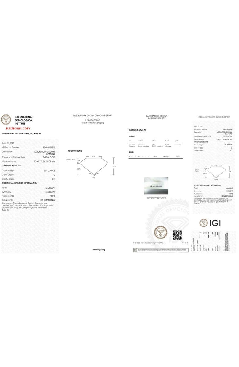 Bliss Diamond 4Ct Emerald Cut Certified Diamond Engagement Ring 14k Gold Lab Grown, Alternate, color, 