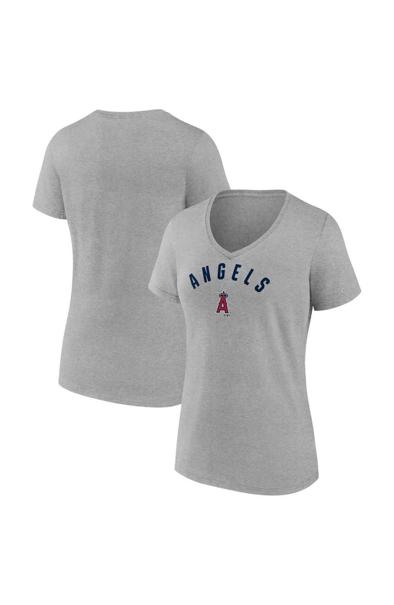 FANATICS Women's Fanatics  Gray Los Angeles Angels V-Neck T-Shirt, Alternate, color, Gray