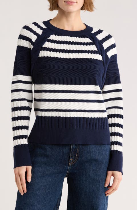Wavy Rib Stripe Sweater