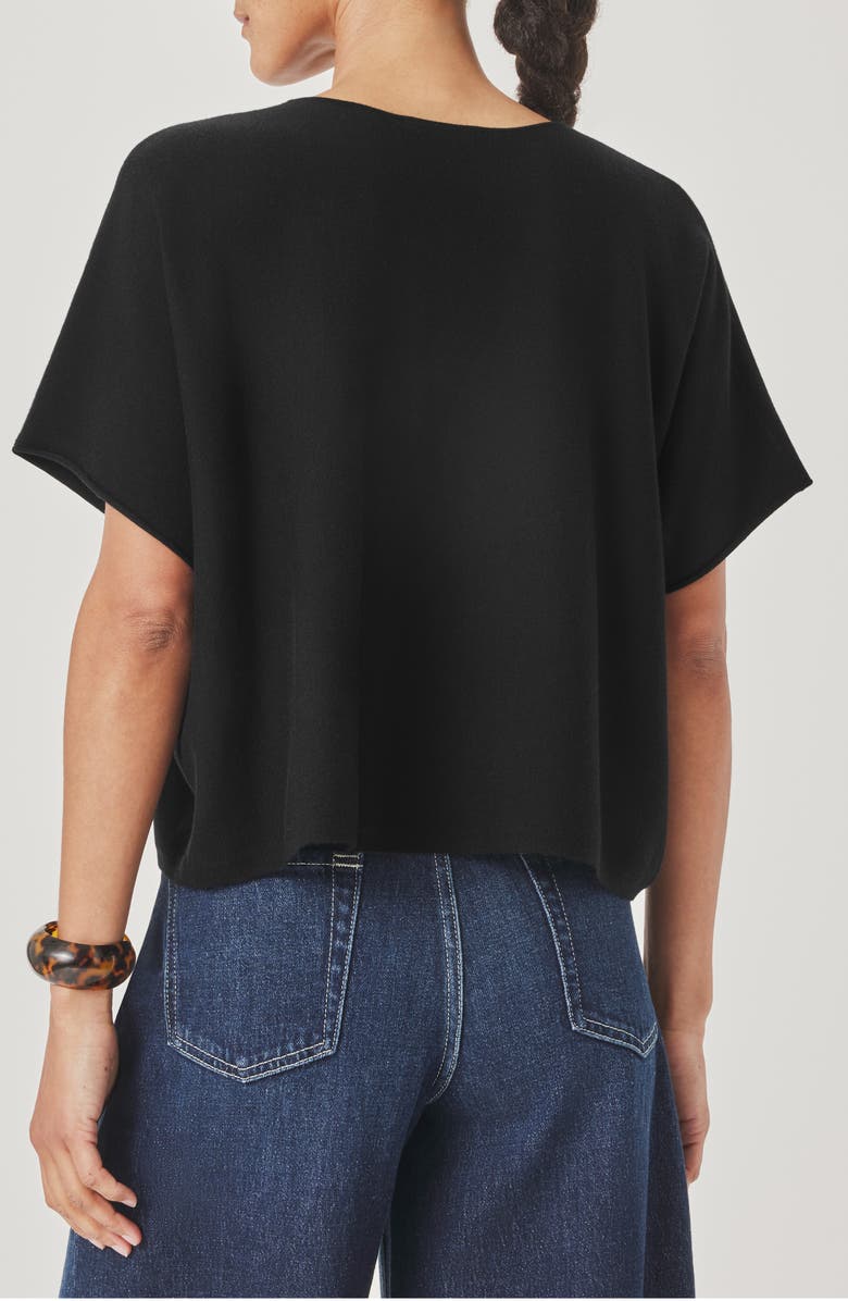 Splendid Christa Short Sleeve Sweater, Alternate, color, Black