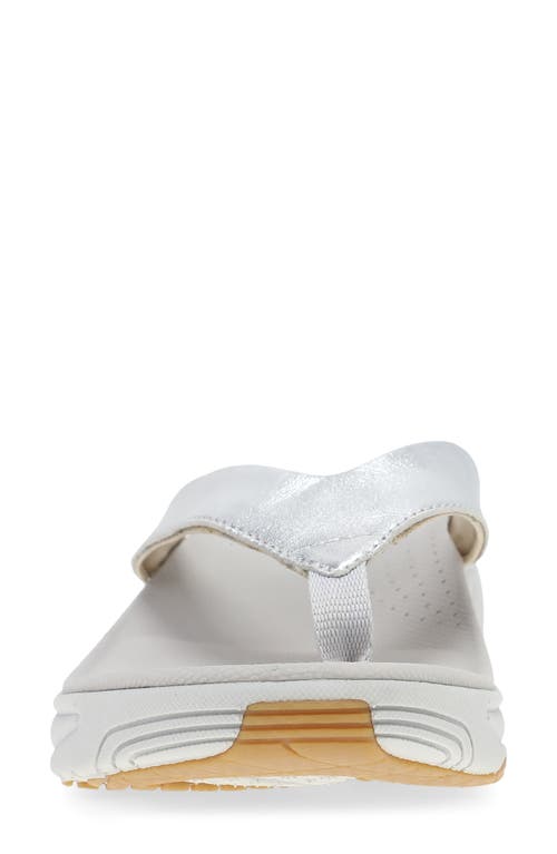 Dansko Rosemary Platform Flip Flop In Silver Metallic