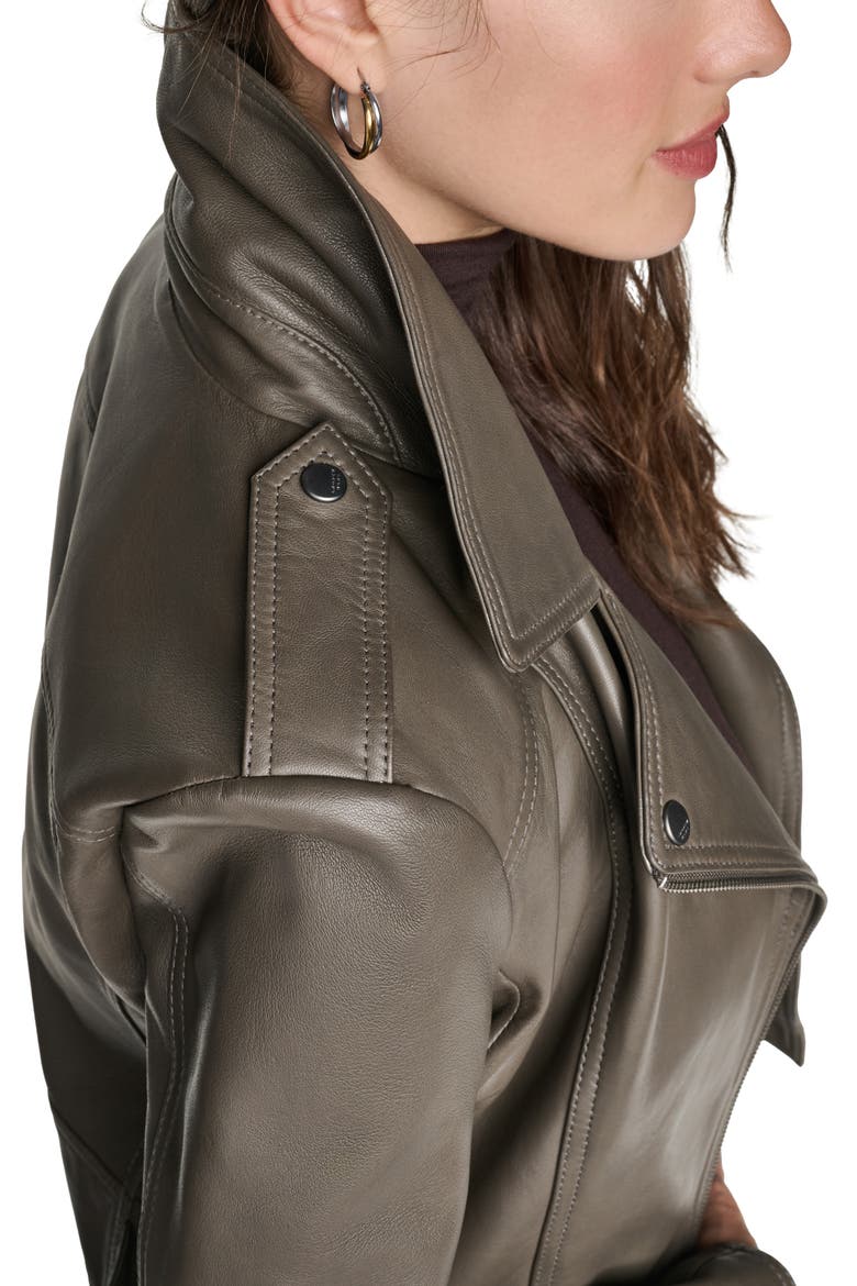 LeCroy Leather Moto Jacket, Alternate, color, TRUFFLE