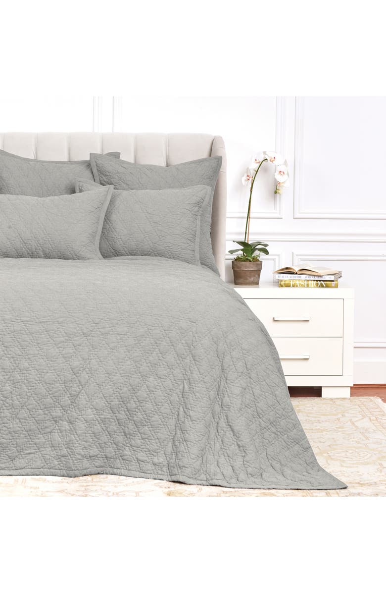 ELISABETH YORK Emory 100% Cotton Standard Pillow Sham 20" x 26", Alternate, color, Grey
