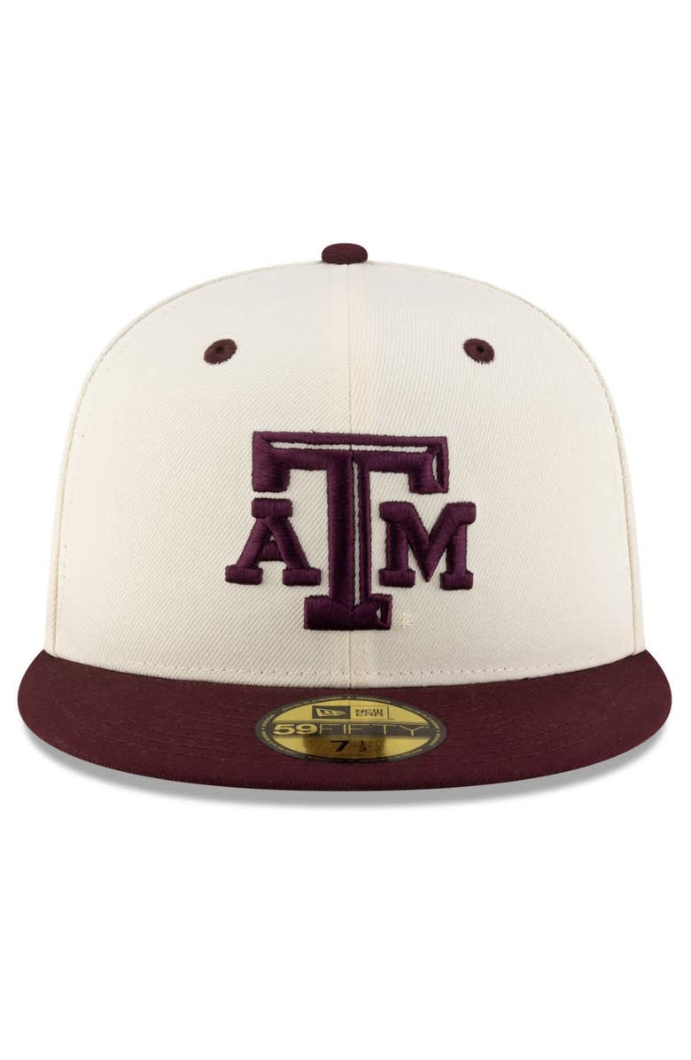 New Era Men's New Era Cream/Maroon Texas A&M Aggies On-Field 59FIFTY Fitted Hat, Alternate, color, 