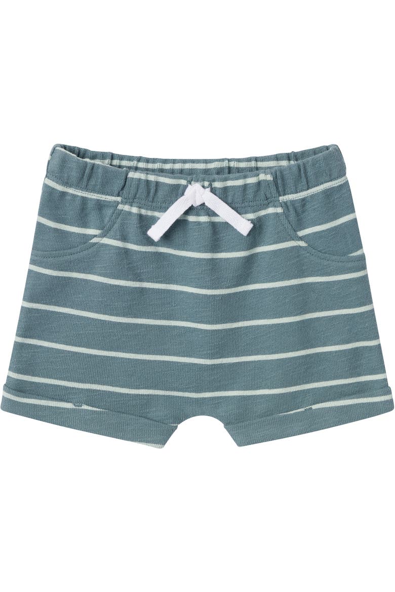Henley Shirt and Shorts Set, Alternate, color, Teal Stripe