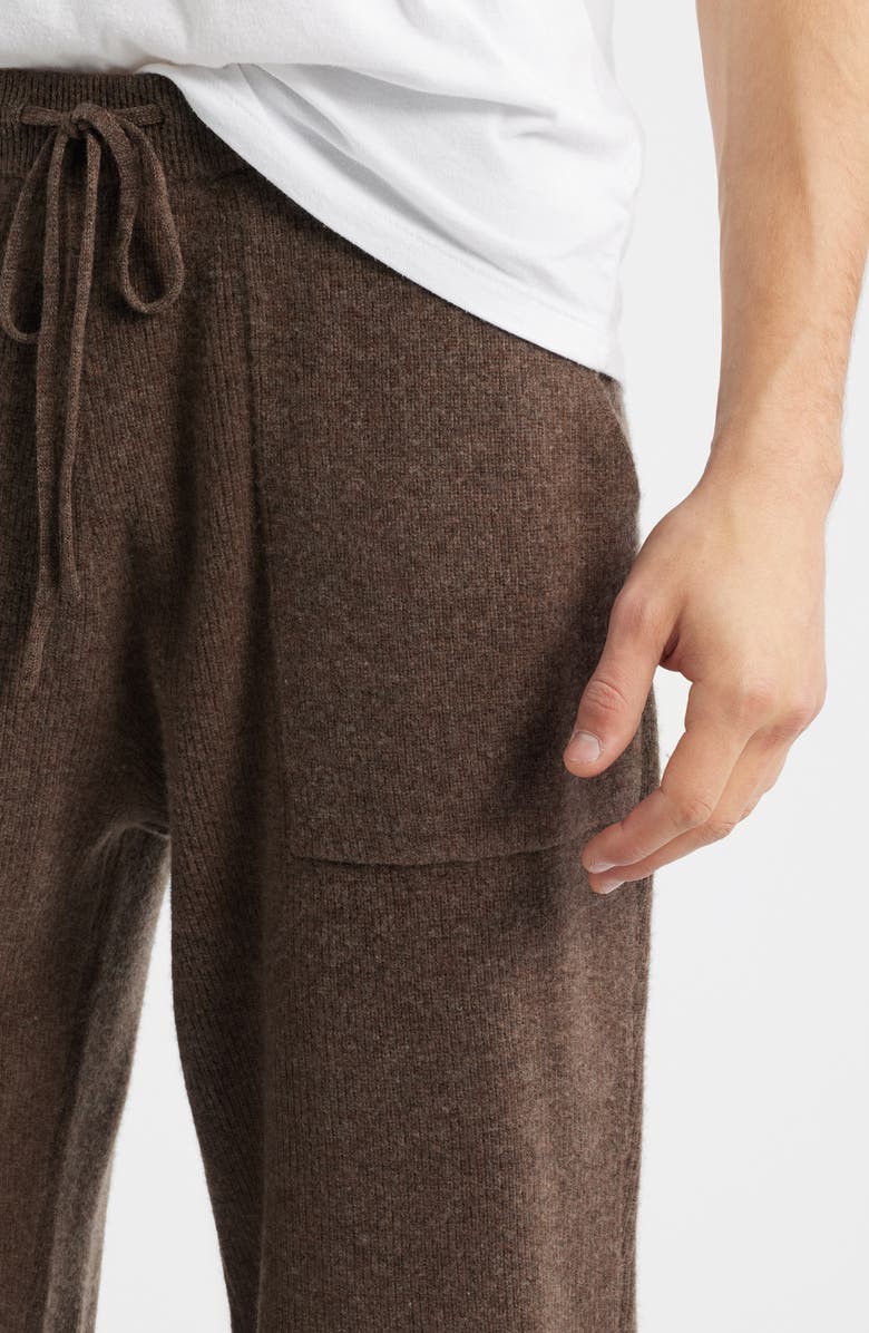 KROST Wide Leg Knit Wool Drawstring Pants, Alternate, color, Espresso