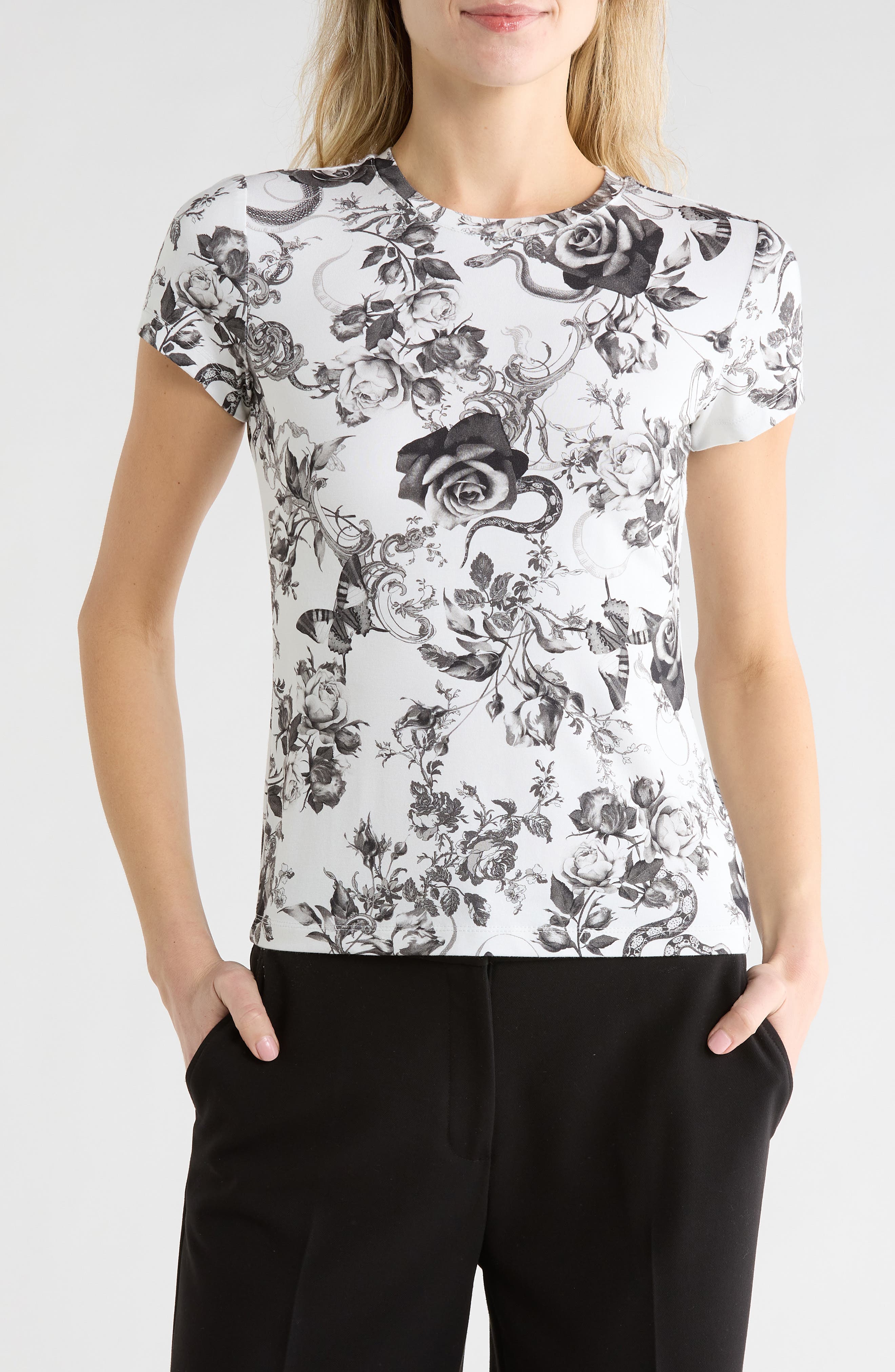 JASON WU Garden Crewneck Short Sleeve T-Shirt