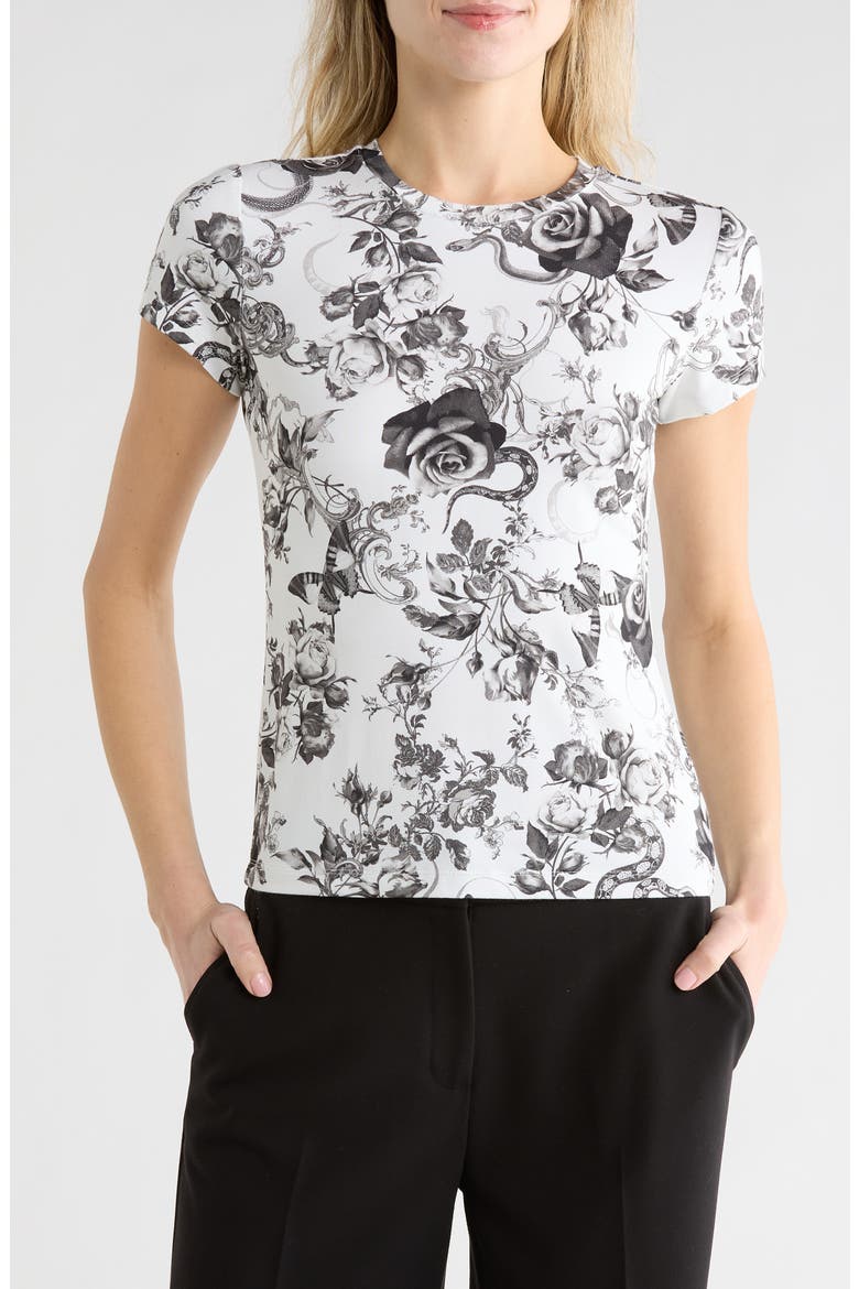 Garden Crewneck Short Sleeve T-Shirt, Main, color, NIGHT GARDEN