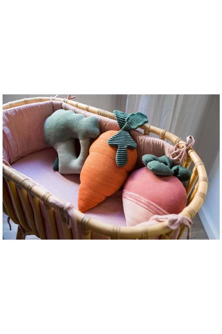 Kids' Ramona the Radish Knitted Accent Pillow, Alternate, color, DARK GREEN ASH ROSE