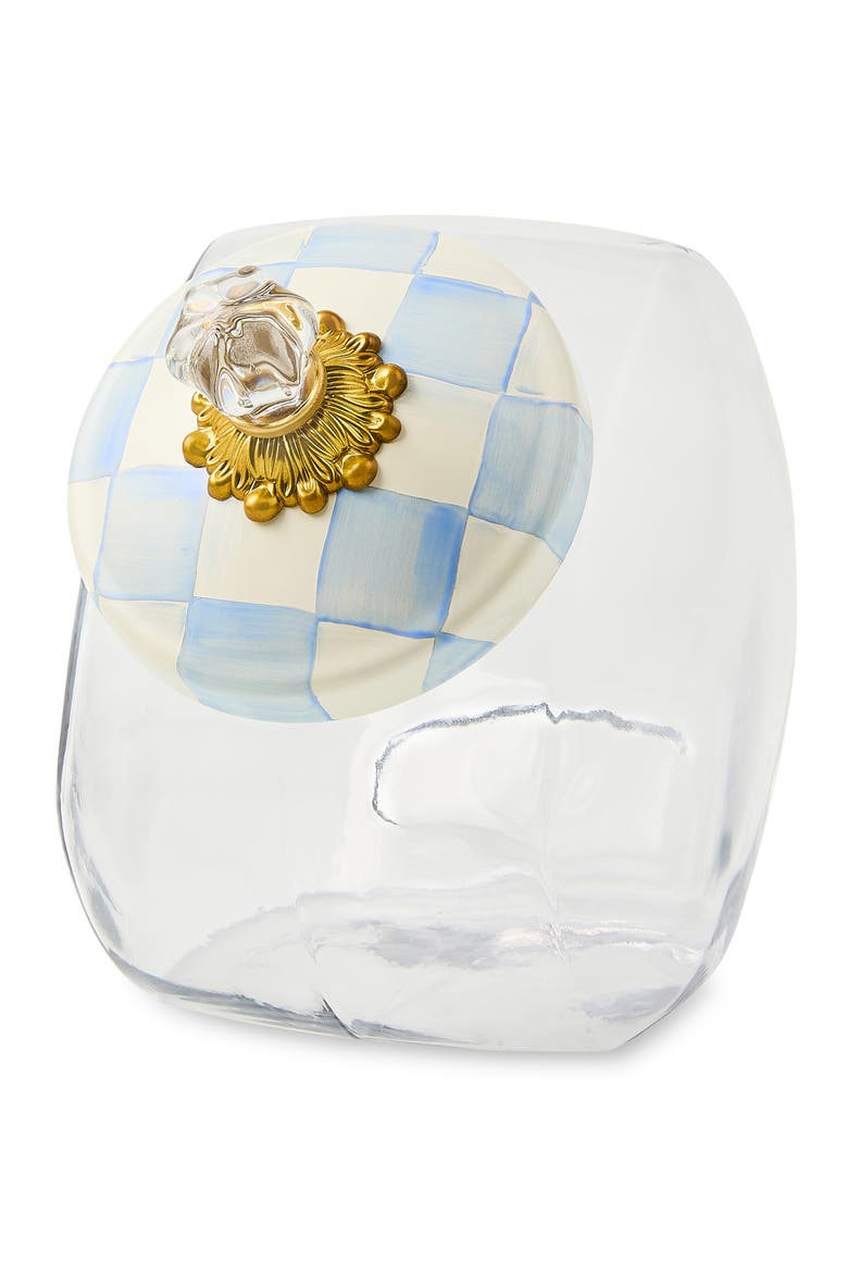 Cookie Jar with Sky Check Lid, Main, color, SKY CHECK