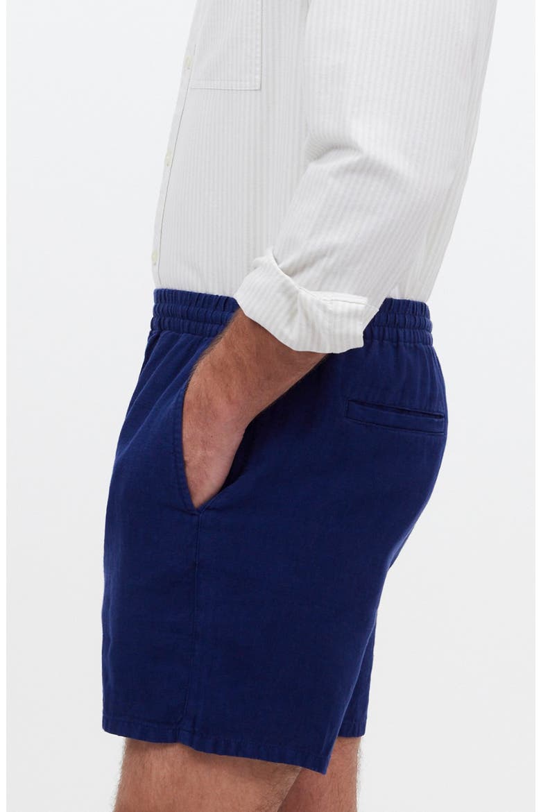 Everywear Linen Twill Shorts, Alternate, color, DARK BLUE WASH