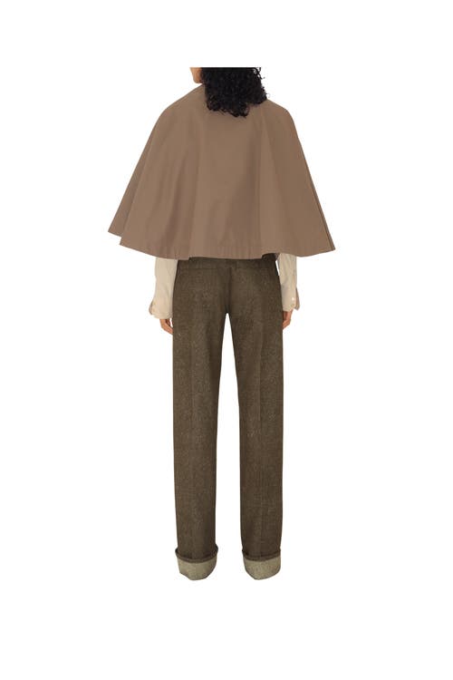Burberry Cropped Cotton Twill Cape In Trail