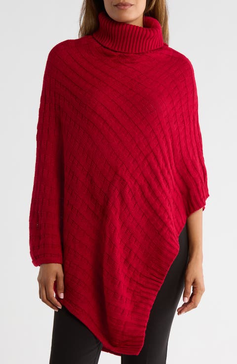 Basketweave Asymmetric Poncho