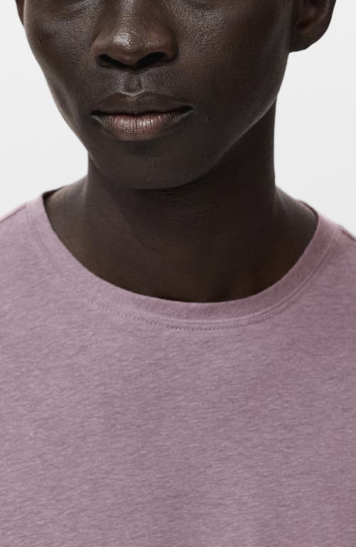 Mango Slim Fit Linen Blend T-shirt In Purple
