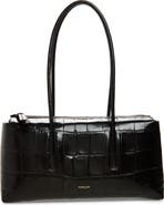 DeMellier The Stockholm Croc Embossed Leather Shoulder Bag