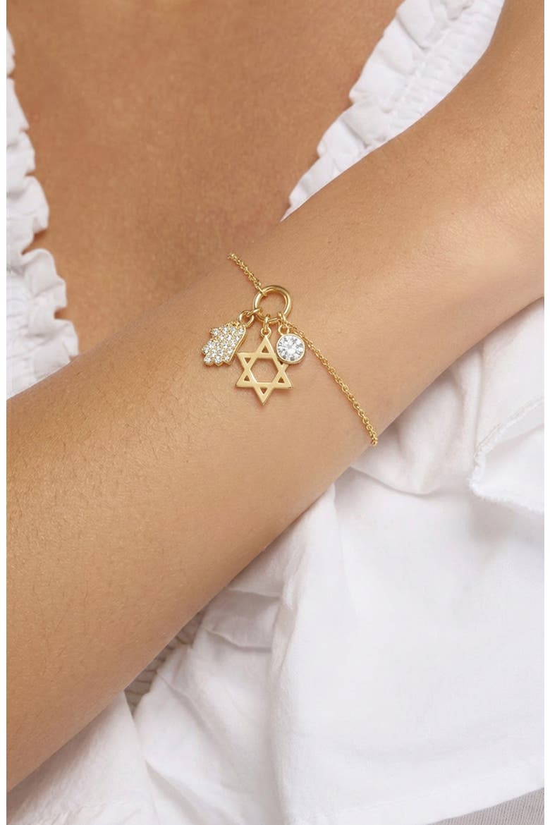 Religious Charm Bracelet, Alternate, color, GOLD