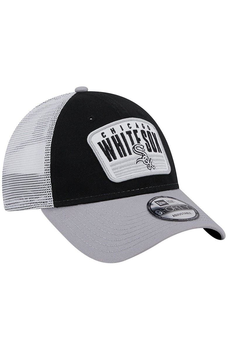 New Era Men's New Era Black Chicago White Sox Two-Tone Patch 9FORTY Snapback Hat, Alternate, color, Black