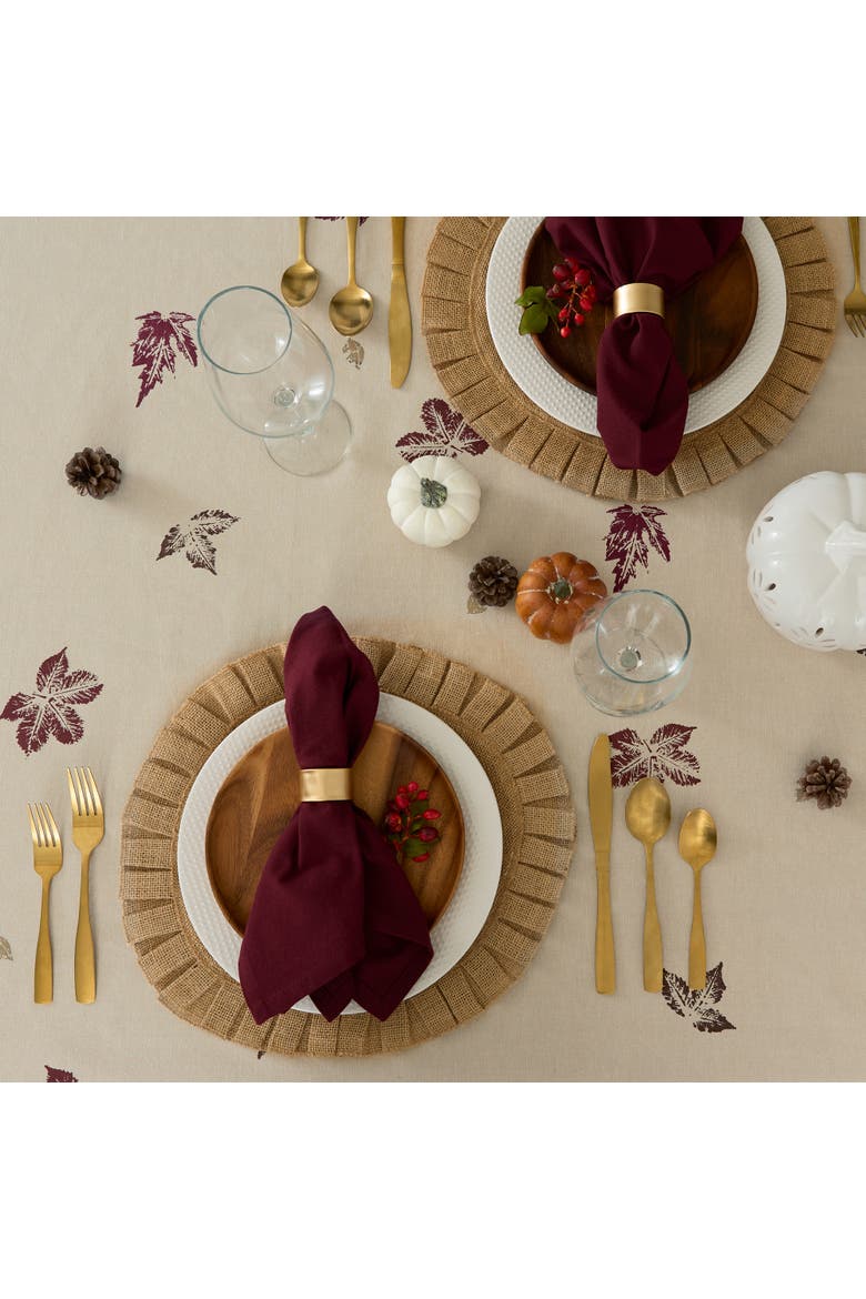 Rustic Leaves Print Tablecloth 60X84, Alternate, color, Rustic Leaves