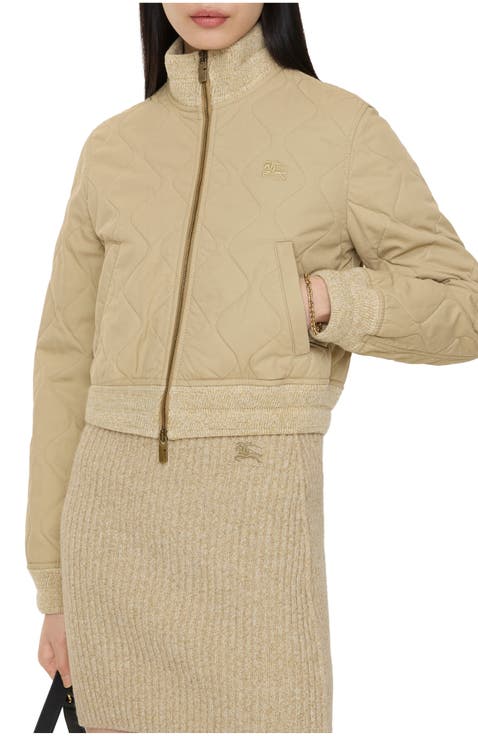 Quilted Gabardine Bomber Jacket