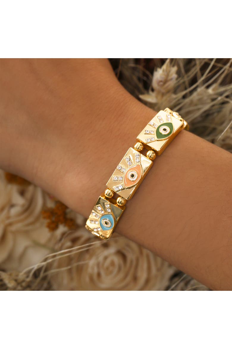 Gold-Tone Evil Eye Bracelet, Alternate, color, Gold